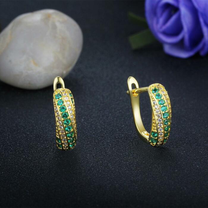 Fashion Hoop Earrings for Women- Elegant Circle Golden Hoop Earrings for Women- Simple Golden Colored Classic Jewelry for Women- Stylish Jewelry for Women