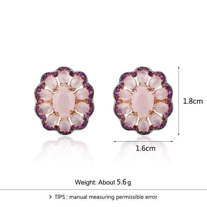 Romantic Sterling Silver Stud Earrings- Pink Daisy Earrings for Women- Trendy Jewelry Option for Girls- Anniversary Gift for Women- Jewelry for Women