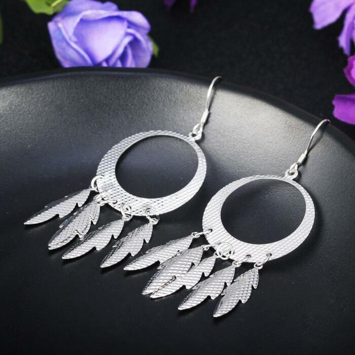 925 Sterling Silver Chandelier Leaf & Drop Earrings for Women, Fashion Jewelry Gift