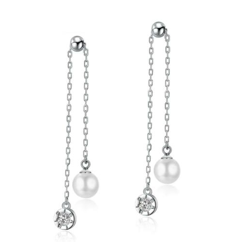 Fashion Tassel Simulated Pearl Accessorise 925 Sterling Silver Lonv Dangle Earrings For Women Party Jewelry