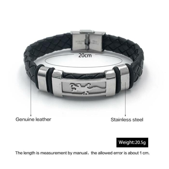 Stainless Steel Genuine Leather Trendy Black Bracelets for Women, Best Gift for Special Occasion