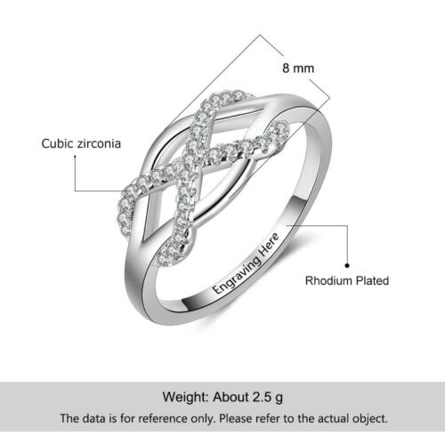 Personalized 925 Sterling Silver Promise Rings for Women – Custom Couple Birthstones – Infinity Love Ring – Fashion Jewelry with Free Gift Box
