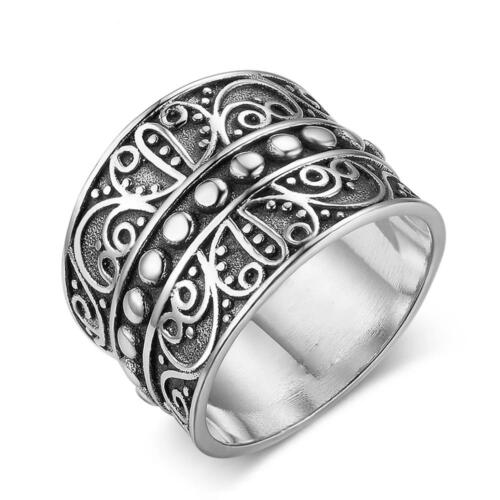 Vintage Style Contemporary Design Broad Ring - Beautiful Motif Ring