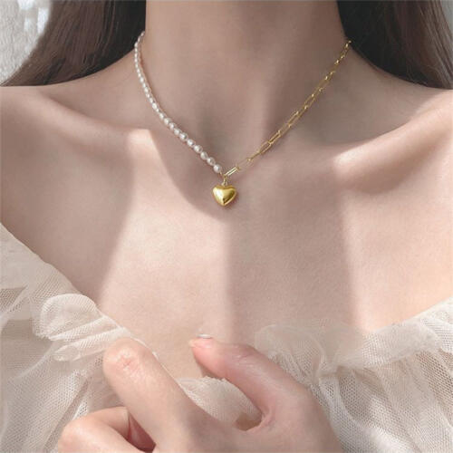 Gold Color Flower Pendant Necklace with Zirconia
