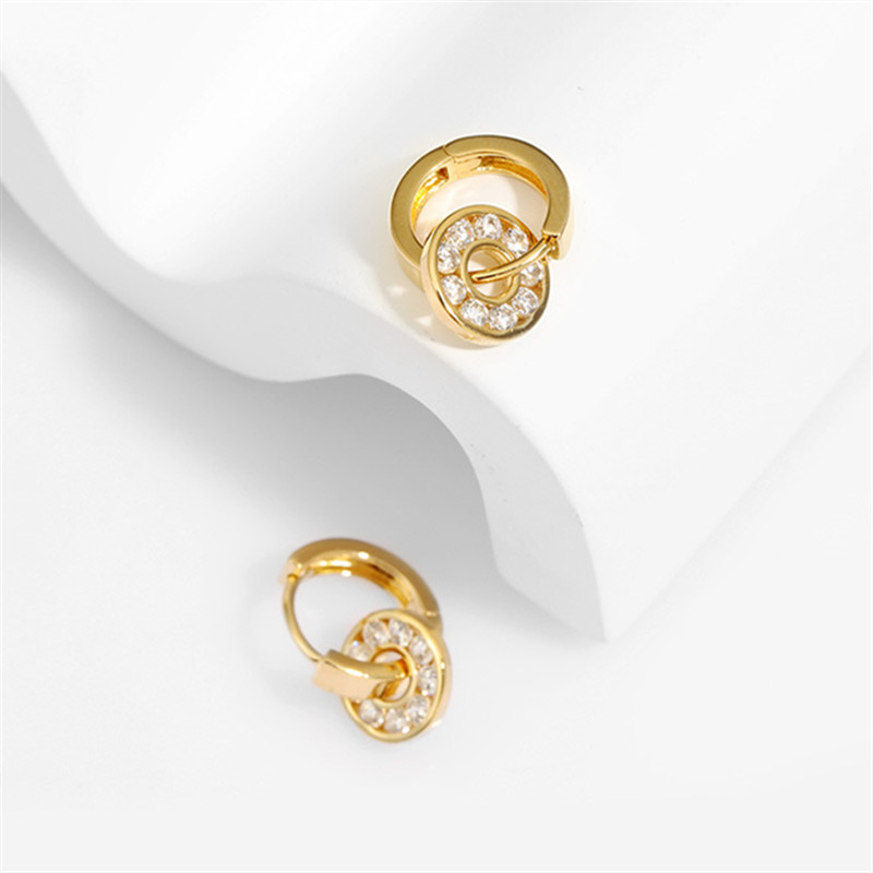 Gold Drop Earrings Hoop Design